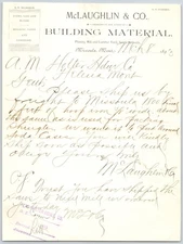 McLaughlin "Building Material" Missoula, MT 1893 Billhead A.M. Holter (#4)