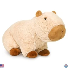 Kawaii 13.7in Capybara Plush Pillow - Soft Stuffed Animal for Kids' Birthdays