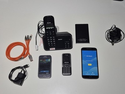 Konvolut alte Handys / kabelloses Haustelefon (Samsung, Motorola) + Powerbank