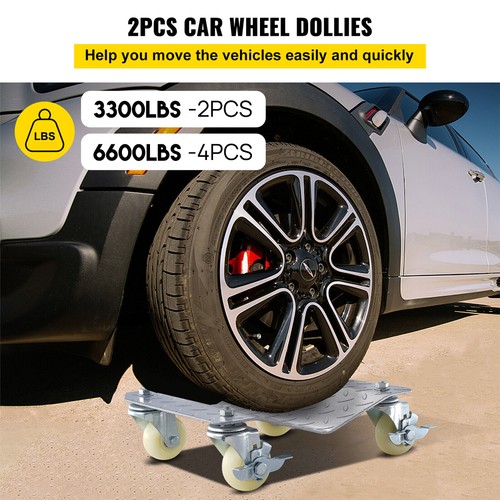 Car Dolly Wheel Tire Moving 3T Heavy Duty Skate Auto Repair Jack Silver 4pcs - Picture 4 of 13