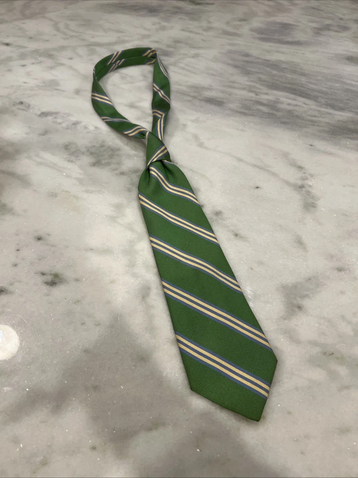 Corbata de cuello para hombre BROOKS BROTHERS Fabricantes Verde Tejido Británico Seda Hecha en EE. UU. Foto 3 de 4