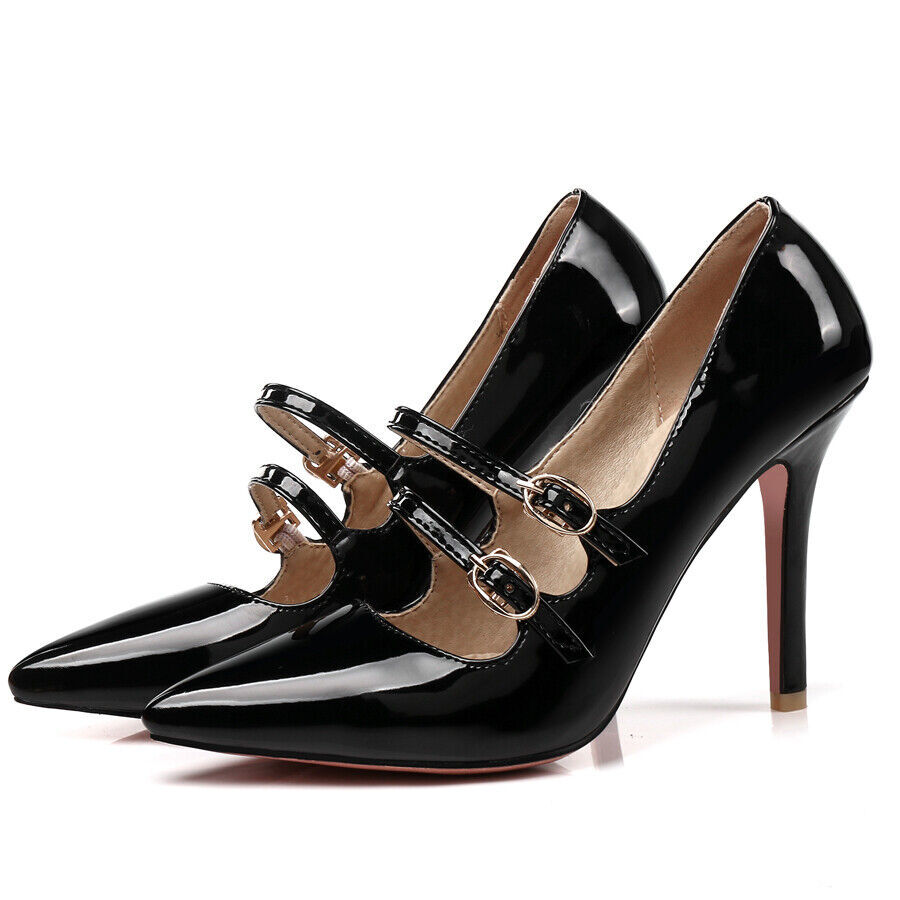 Sandalias cerradas con correa para mujer punta tacón alto fiesta vestido zapatos de salón