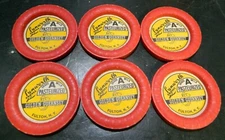 Vintage (6) Unused Lynworth Farms Golden Guernsey Milk Bottle Caps Fulton NY NEW