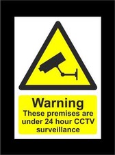 Premises Under 24 Hr CCTV Surveillance Reversed Window Sticker - Security Signs