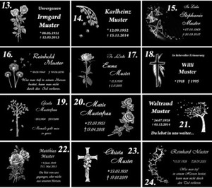 Grabstein Grabplatte Inkl Inschrift Und Motiv Ca 20x15x1cm Granit Ebay