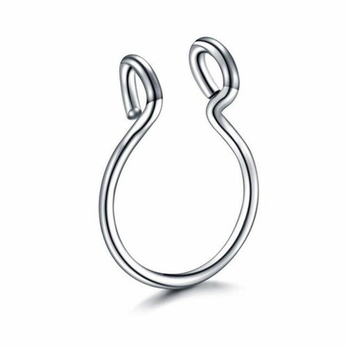 Fake Piercing Nose Ring Clip On Ear Clip Body Jewelry Earring Cuff Nose" - Picture 13 of 18