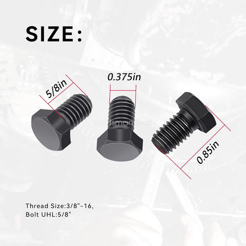3 Pack Torque Converter Bolt Kit For Turbo 350/400 3/8"-16 Grade 5 38765 Black - Picture 3 of 6