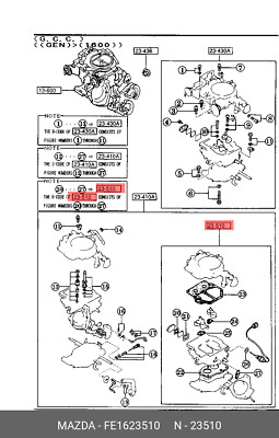 Genuine OE Gasket Set FE1623510 for Mazda FE162-3510