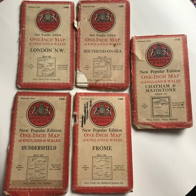NATIONAL GRID ORDNANCE SURVEY ONE-INCH MAP ENGLAND & WALES X 5 1940-47