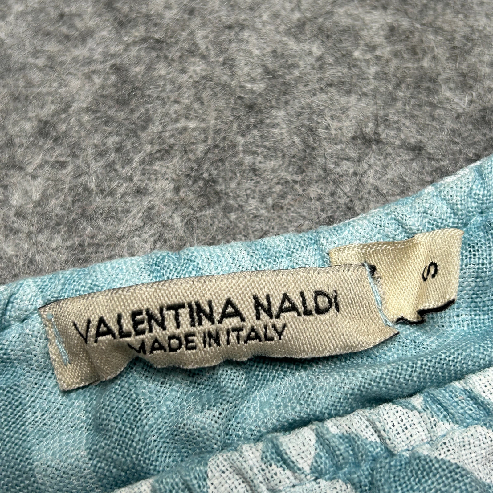 VALENTINO Valentina Naldi abito donna piccolo blu tutto lino Italia 1 spalla spiaggia chiaro