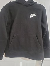 New Nike Boys Kids Fleece Pullover Hoodie NEW Black Embroidered Size 4