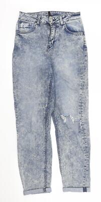 H&M Damenjeans blau Baumwolle Mama Größe 6 L27 mit normalem Reißverschluss