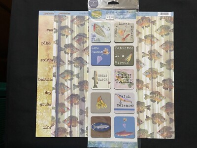 PAPER ADVENTURES ''GO FISH'' 12X12 SS HEAVY PAPERS AND CARDSTOCK STICKER BOOKLETS