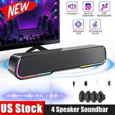 Surround Sound Bar Speaker System Wireless Bluetooth Subwoofer TV Home Theater