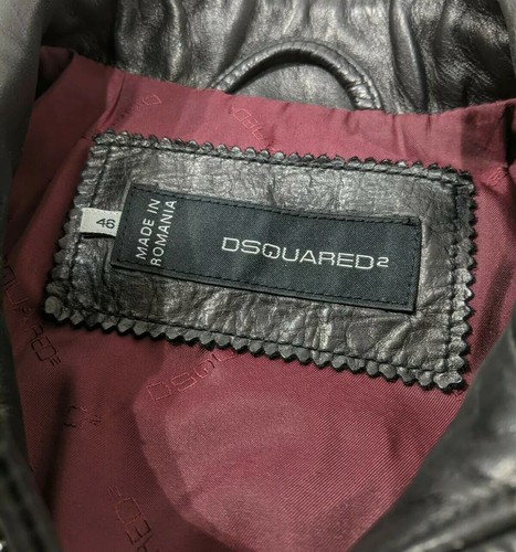 Dsquared2 Mens Pure Pelle Leather Biker Jacket Bomber IT 46 UK 36 RRP £1875 - Picture 10 of 12
