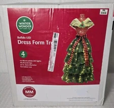 Winter Wonder Lane Dressform Pre-Lit Tree 4ft Buffalo LED  Christmas Decor NEW