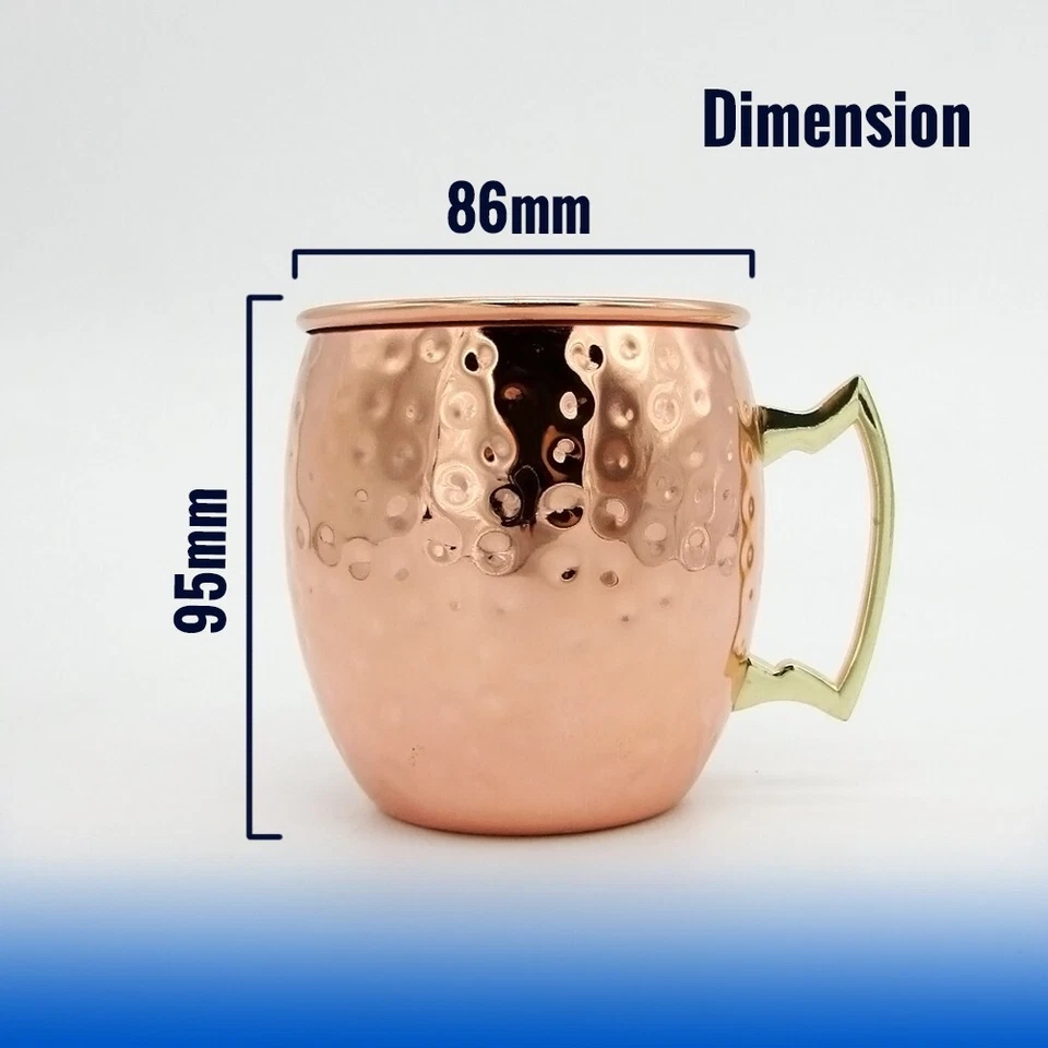 2x Moscow Mule Mug Drinking Hammered Copper Cocktail barrel Beer Wine Cup - image 4 of 4