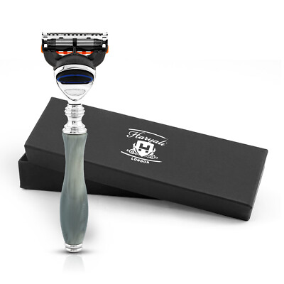 Ergonomischer 5 Edge Rasierer für Herren, Luxus Damenrasierer, Körper Gesichtsrasierer, Grau