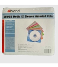 100 Non Woven CD/DVD Multicolor Double Sided Plastic Sleeves Holds 200