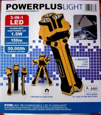 Powerplus Ligth 3 in 1 LED Taschenlampen Camping KFZ Lampe Magnet Flashligth NEU