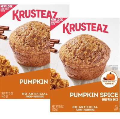 Krusteaz Pumpkin Spice MUFFIN Mix Made with REAL Pumpkin No Artificial 2 pack