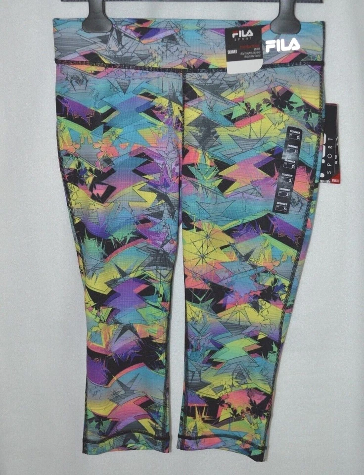 Pantalones capri FILA SPORT® para mujer Maui estampado eléctrico skimmer - talla S nuevos con etiquetas Foto 3 de 3