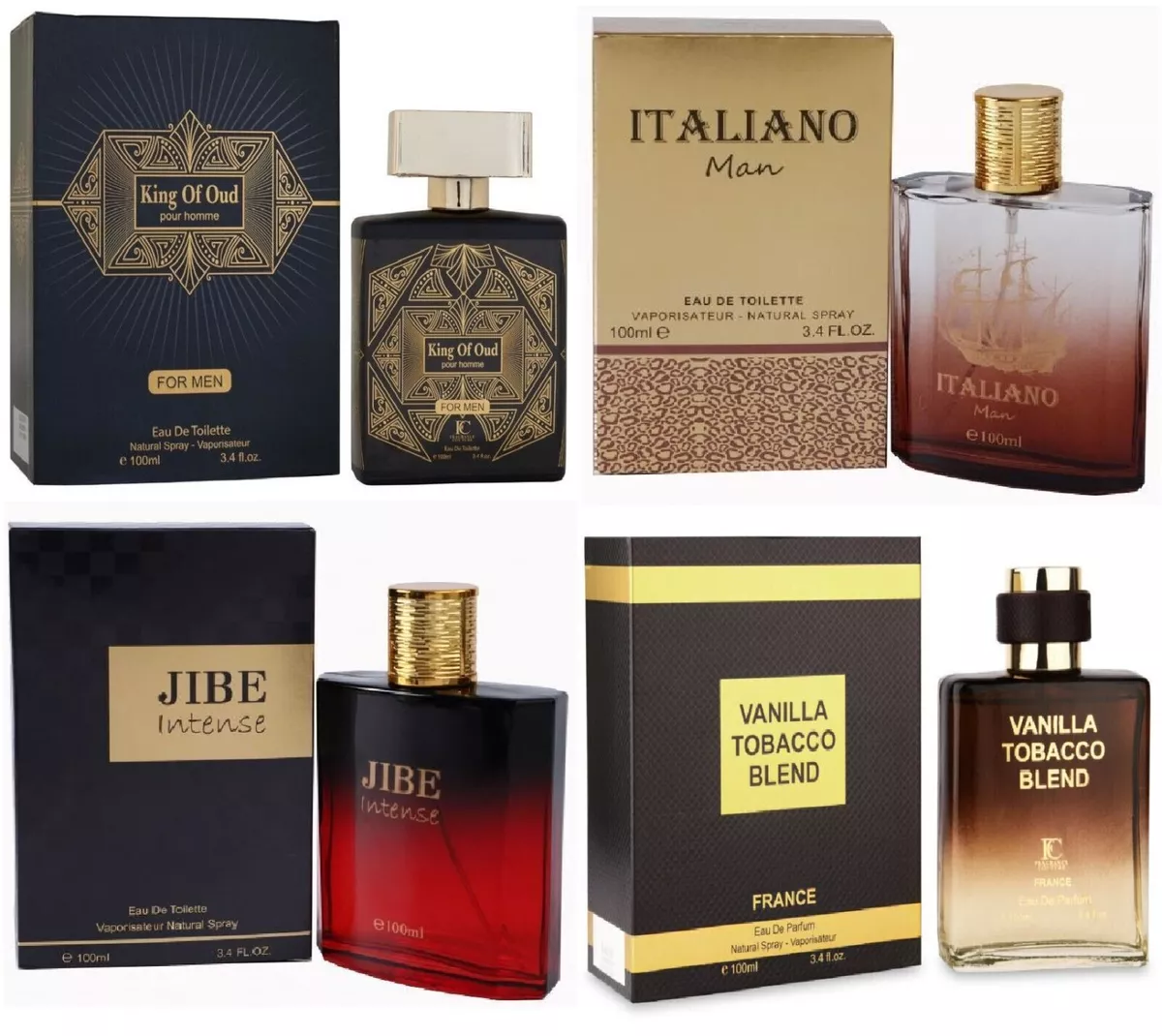 4 x Men s Designer Perfume EDT for him Gents Fragrance Aftershave for men 100ml