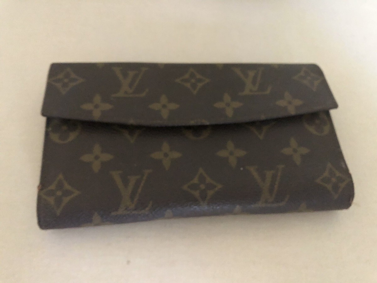 Vintage Rare Louis Vuitton Mono Saks Trifold Wallet Checkbook Coin