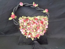 Moo Roo Charleston Black Satin Bag Roses Autographed Mary K. Norton 1999 Flowers