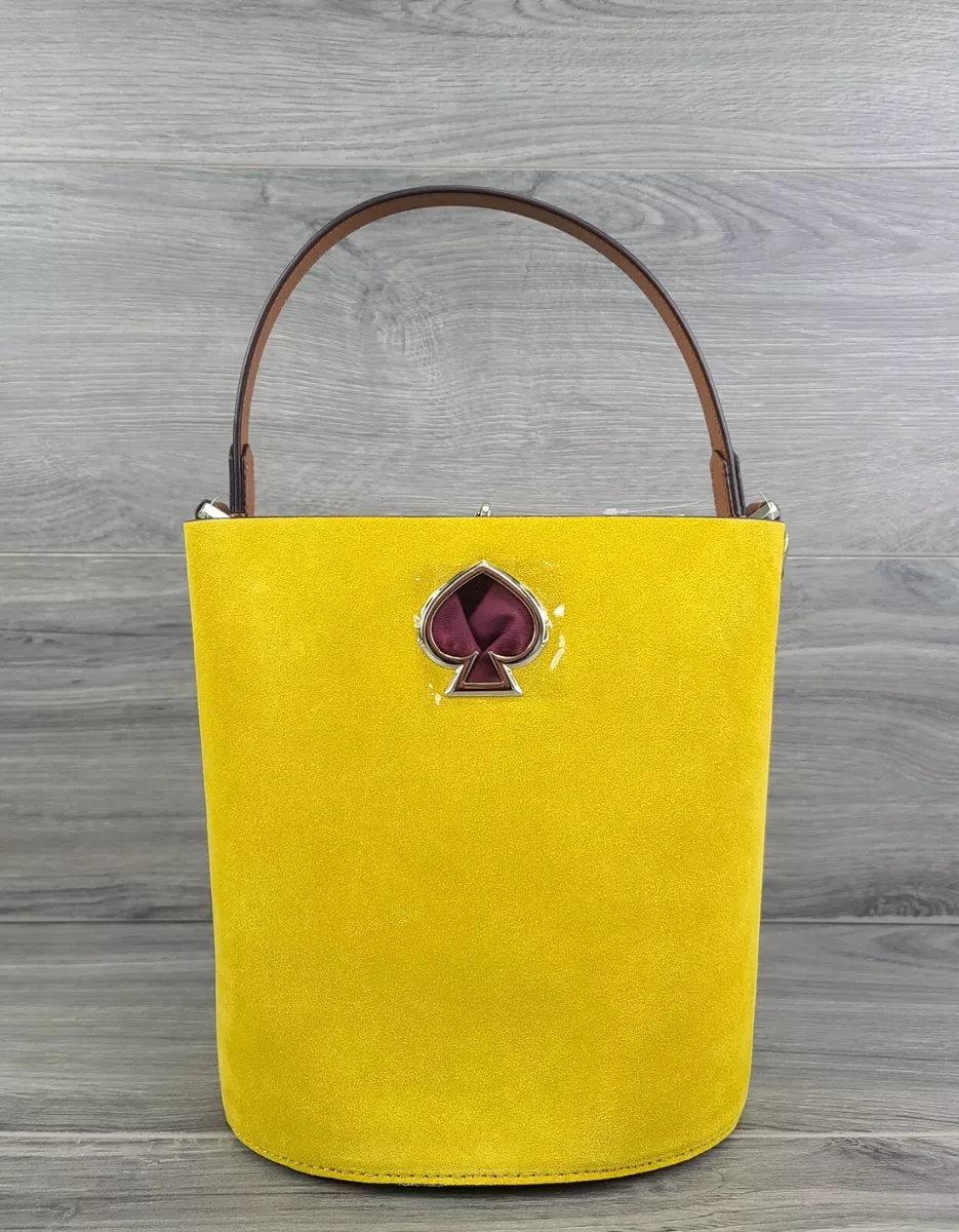 Kate Spade Tote Suede Small Suzy Bucket Bag Soleil Yellow