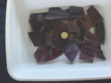Dark Plum White Streaky Stained Glass Pieces For Hobbies/Mosaics/Arts/Crafts