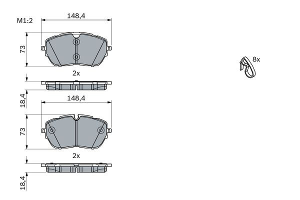 Plaquettes de frein avant BOSCH 0 986 494 946 pour frein à disque PEUGEOT