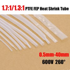 1.7:1 PTFE FEP 260℃ 600V Transparent Heat Shrinkable Shrink Tube 0.5/1/1.5-40mm
