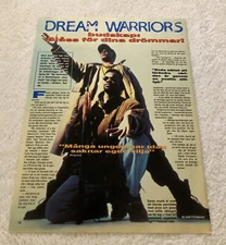 DREAM WARRIORS 1991 Clipping Poster Swedish Music magazine Okej 1990s