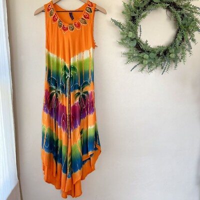 orange palm tree dress YOURS Plus Size Rust Orange Palm Tree Print Cami Dress