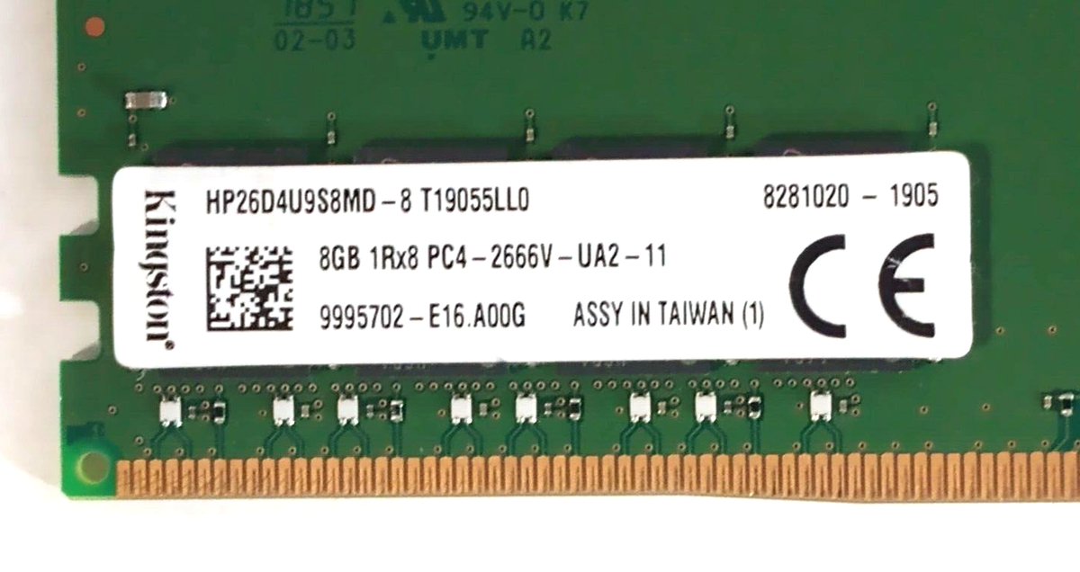 HP26D4U9S8MD-8 Kingston 8GB DDR4 2666 PC4-21300 Non ECC Desktop