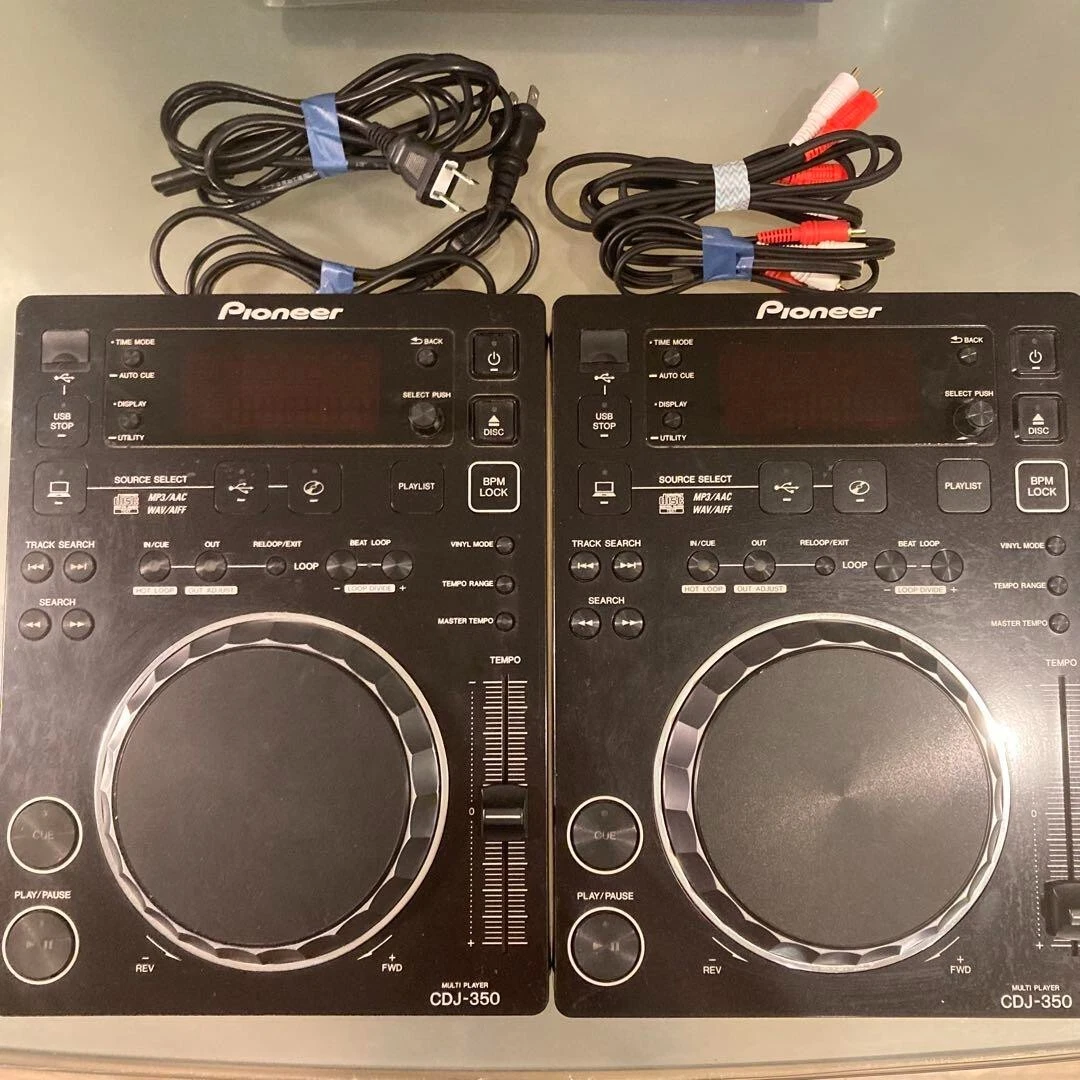 Pioneer DJ CDJ-350 Black Pair Compact DJ Multi Player CDJ350 set of 2 USED Japan
