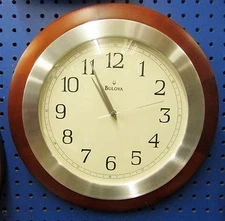 DECORATIVE SOLID WOOD 14 " WALL CLOCK MADE BY THE BULOVA CLOCKCOMPANY C4228