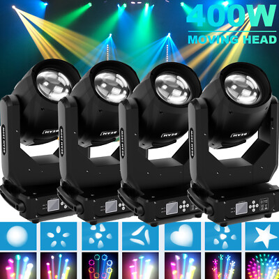 4PCS 400W 10R LED RGBW Moving Head Spot Stage Lighting 17 Gobos Beam DMX DJ Show