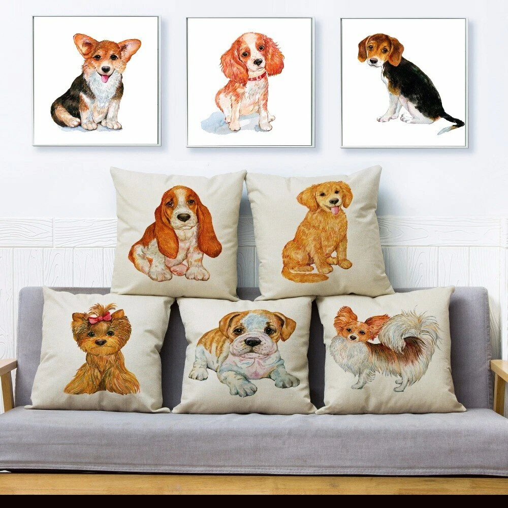 Dog print pillow clearance cases