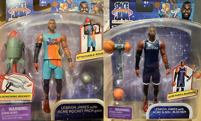 Set of 2: Space Jam Lebron James 5  Action Figures Acme Rocket B-Ball Blocker