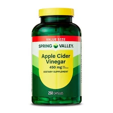 Spring Valley Apple Cider Vinegar Dietary Supplement Capsules 450mg 250 counts