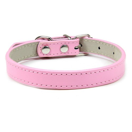 Cat Dog Leather Collar Puppy Collar Small Dog Collar Adjustable Buckle Solid N ~ - Picture 16 of 19