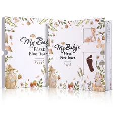 124 Pages Baby Memory Book Keepsake w/ Stickers for Boys and Girls First 5 Year