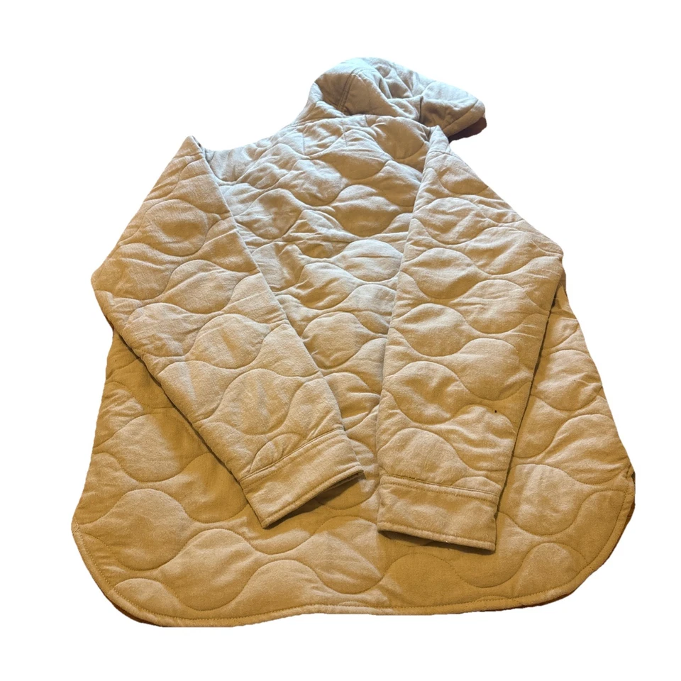 Chaqueta acolchada beige L BDG Urban Outfitters para hombre frontal a presión Foto 2 de 4