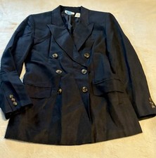 Ann Taylor Factory Womens Double-Breasted Blue Blazer Size 2