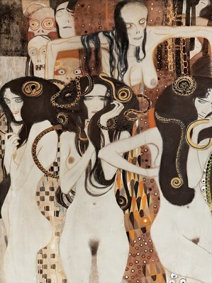 Gustav Klimt Beethovenfries 1902   Die feindlichen Mächte Symbolist Meisterwerk Ar