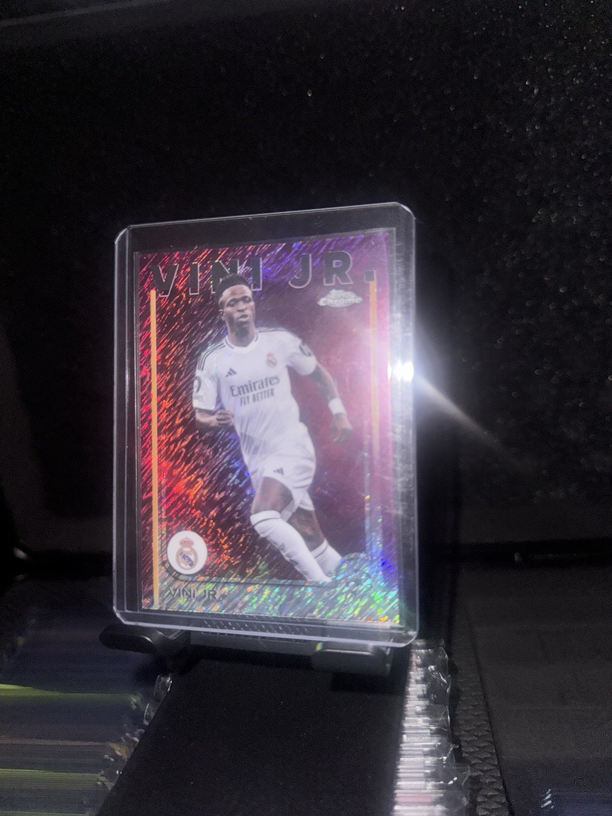 TOPPS CHROME UEFA 2024-25 VINICIUS VINI JR. PURPLE SHIMMER REFRACTOR REAL MADRID view 2