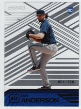 2021 Panini Chronicles Clear Vision Ian Anderson Rookie RC Red /100 #7 Braves