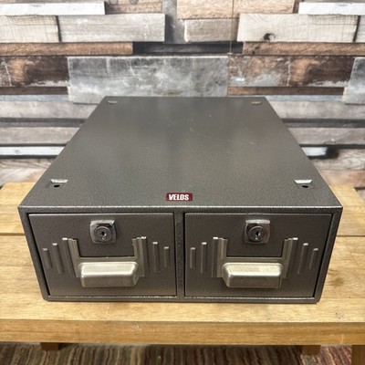 Velos Industrial Doppel, 2 Schubladen grau Bibliothek Kartei Aktenschrank